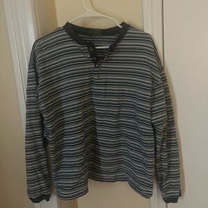 Striped Long Sleeve Henley Shirt